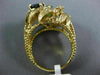 ANTIQUE LARGE 3.08CT DIAMOND & AAA MULTI GEM 14KT YELLOW GOLD 3D RING #17769