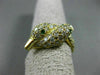 ESTATE WIDE 1.60CT DIAMOND & EMERALD 18K YELLOW GOLD CRISS CROSS BIRD RING 22075