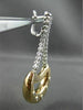 ESTATE 1.20CT DIAMOND 14KT WHITE & YELLOW GOLD 3D ETOILE MOON HANGING EARRINGS