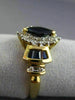 ESTATE .98CT DIAMOND & SAPPHIRE 14KT WHITE & YELLOW GOLD 3D HALO ENGAGEMENT RING