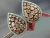 6.01CT WHITE & FANCY PINK DIAMOND 18K WHITE & ROSE GOLD 3D CLUSTER PEAR EARRINGS
