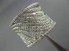 ESTATE LARGE 1.21CT DIAMOND 14K WHITE GOLD 3D MULTI WAVE SEMI ETERNITY LOVE RING