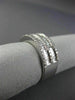 ESTATE WIDE 1.18CT BAGUETTE & ROUND DIAMOND 18KT WHITE GOLD 3D ANNIVERSARY RING
