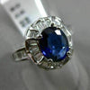ESTATE WIDE 2.32CT DIAMOND & SAPPHIRE 18K WHITE GOLD 3D FILIGREE ENGAGEMENT RING