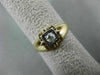 ESTATE WIDE .20CT OLD MINE DIAMOND 14K 2 TONE GOLD SQUARE ENGAGEMENT RING #19273