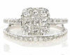 1.32CT DIAMOND 18KT WHITE GOLD 3D PRINCESS & ROUND SQUARE ANNIVERSARY RING SET