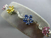 ESTATE 10.02CT DIAMOND & MULTI COLOR SAPPHIRE 18KT WHITE GOLD 3D FLOWER BRACELET
