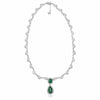 LARGE 17.69CT DIAMOND & AAA EMERALD 18K 2 TONE GOLD 3D TEAR DROP LARIAT NECKLACE
