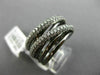 ESTATE WIDE 1.31CT DIAMOND 18KT BLACK GOLD 3D MULTI ROW CRISS CROSS LOVE RING