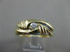 ANTIQUE ROUND DIAMOND 14K YELLOW GOLD RIPPLE SWIRL FILIGREE MENS RING 7MM #11663