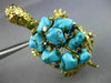 ESTATE WIDE 45.4CT DIAMOND & TURQUOISE 14K YELLOW GOLD HAPPY TURTLE PIN BROOCH