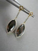 ESTATE 14KT MARQUISE 6.15CTW SMOKEY TOPAZ & DIAMOND WHITE & YELLOW GOLD EARRINGS