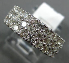 ESTATE WIDE 2.18CT DIAMOND 14K WHITE GOLD SEMI ETERNITY WEDDING ANNIVERSARY RING