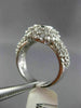ESTATE WIDE 2.35CT DIAMOND & RUBY 14KT WHITE GOLD 3D BEZEL HALO ENGAGEMENT RING