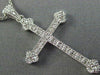 ESTATE .15CT DIAMOND 14KT WHITE GOLD 3D FILIGREE MILGRAIN CROSS PENDANT W/ CHAIN