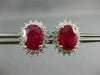 ESTATE 4.87CT DIAMOND & AAA RUBY 18KT WHITE GOLD 3D PRINCESS DIANA STUD EARRINGS