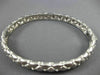 ANTIQUE .25CT DIAMOND 14KT WHITE GOLD 3D FILIGREE SNAKE BANGLE BRACELET #10852