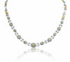 ESTATE LARGE 6.73CT WHITE & FANCY YELLOW DIAMOND 18KT 2 TONE GOLD HALO NECKLACE