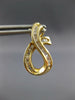 1.0CT DIAMOND 18KT YELLOW GOLD BAGUETTE TEAR DROP SEMI INFINITY CLIP ON EARRINGS