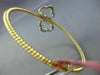 ESTATE WIDE .12CT DIAMOND 14KT 2 TONE GOLD 3D FLOWER FLEXIBLE BANGLE BRACELET