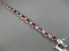 ESTATE WIDE 19.52CT AAA WHITE & PINK TOPAZ 18KT WHITE GOLD OVAL TENNIS BRACELET