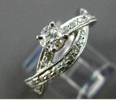 ESTATE 1.0CT DIAMOND 14KT WHITE GOLD 3D INFINITY ENGAGEMENT RING AGL CERTIFIED