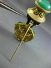 ESTATE LARGE AAA EMERALD & GREEN CARNELIAN 14KT YELLOW GOLD 3D LADY EBONY BROOCH