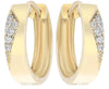 ESTATE .08CT DIAMOND 14KT YELLOW GOLD 3D TRIANGULAR FUN HOOP HANGING EARRINGS