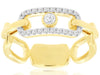 .26CT DIAMOND 14KT 2 TONE GOLD 3D ROUND OVAL LINK SOLITAIRE LOVE KNOT FUN RING