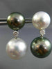 EXTRA LARGE .28CT DIAMOND AAA SOUTH SEA & TAHITIAN PEARLS 18KT GOLD 3D EARRINGS