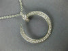 ESTATE .45CT DIAMOND 18KT WHITE GOLD 3D GRADUATING CIRCLE OF LIFE NAIL NECKLACE