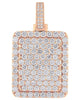 ESTATE EXTRA LARGE 6.53CT DIAMOND 14KT ROSE GOLD CLASSIC SQUARE FLOATING PENDANT