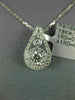 ESTATE .60CT DIAMOND 18KT WHITE GOLD 3D CLUSTER ROUND ETOILE TEAR DROP PENDANT
