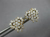 ESTATE 1.0CT DIAMOND 14KT 2 TONE GOLD CLUSTER HEART SHAPE TRILLION STUD EARRINGS
