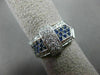 ESTATE WIDE 1.34CT DIAMOND & SAPPHIRE FILIGREE 18KT WHITE GOLD BELT RING #17353