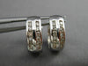 ESTATE .36CT ROUND CUT DIAMOND 14KT WHITE GOLD 3D TWO ROW HUGGIE EARRINGS #20610