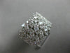 ESTATE LARGE 2.0CT DIAMOND 14KT WHITE GOLD MULTI ROW MULTI LEAF ANNIVERSARY RING