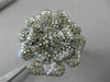 ESTATE MASSIVE 4.57CTW FANCY MULTI COLOR DIAMONDS 18KT WHITE GOLD 3D FLOWER RING