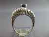 ESTATE 1.07CT DIAMOND & AAA SAPPHIRE 14KT WHITE GOLD 3D V SHAPE ENGAGEMENT RING