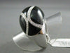 ESTATE LARGE .40CT DIAMOND & AAA ONYX 18KT WHITE GOLD COCKTAIL RING 17mm