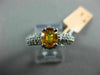 ESTATE 2CT DIAMOND & AAA YELLOW SAPPHIRE 14KT WHITE GOLD 3D OVAL ENGAGEMENT RING