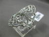 ESTATE LARGE .26CT DIAMOND 14KT WHITE GOLD OPEN FILIGREE MILGRAIN COCKTAIL RING