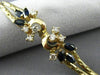 ANTIQUE WIDE 1.10CT DIAMOND & SAPPHIRE 14KT YELLOW GOLD FLORAL BRACELET #16127