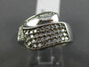 ESTATE WIDE .75CT DIAMOND 14KT WHITE GOLD 3D CRISS CROSS ZIG ZAG MULTI ROW RING