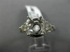 LARGE .70CT DIAMOND 14KT WHITE GOLD 3D HALO ROUND SEMI MOUNT ENGAGMENT RING
