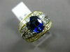 ESTATE 4.51CT DIAMOND & AAA SAPPHIRE 18K WHITE & YELLOW GOLD COCKTAIL RING #2061