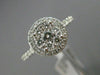 ESTATE WIDE .54CT DIAMOND 18KT WHITE GOLD 3D CLUSTER HALO ROUND ENGAGEMENT RING