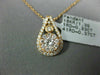 ESTATE .60CT DIAMOND 18K ROSE GOLD CLASSIC CLUSTER FLOWER TEAR DROP LOVE PENDANT