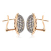 LARGE 3.10CT MULTI COLOR DIAMOND 18KT ROSE GOLD 3D CLUSTER OVAL CLIP ON EARRINGS