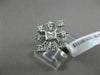 ESTATE WIDE .88CT PRINCESS CUT DIAMOND 14K WHITE GOLD 3D SNOWFLAKE FUN LOVE RING